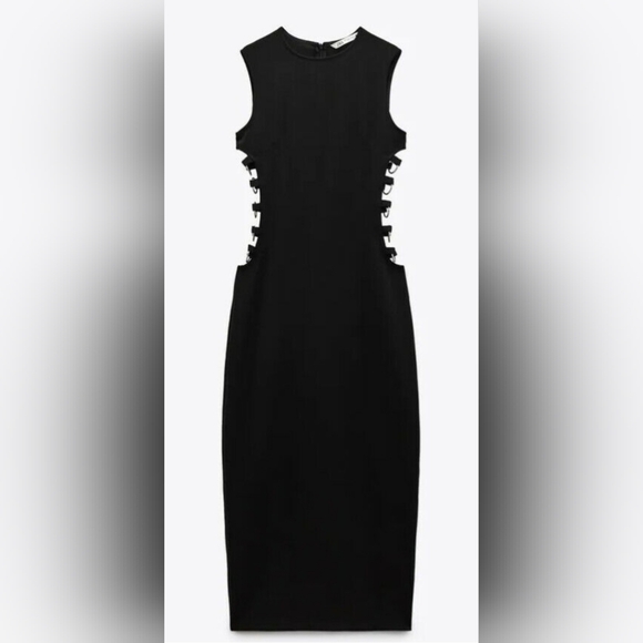 ZARA Side Ring Cutout midi dress - Picture 2 of 8